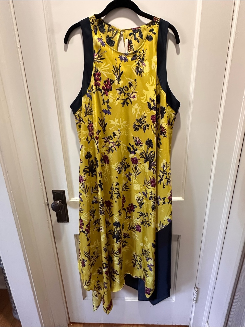 Rachel Roy Yellow Floral Sleeveless Asymmetrical Dress